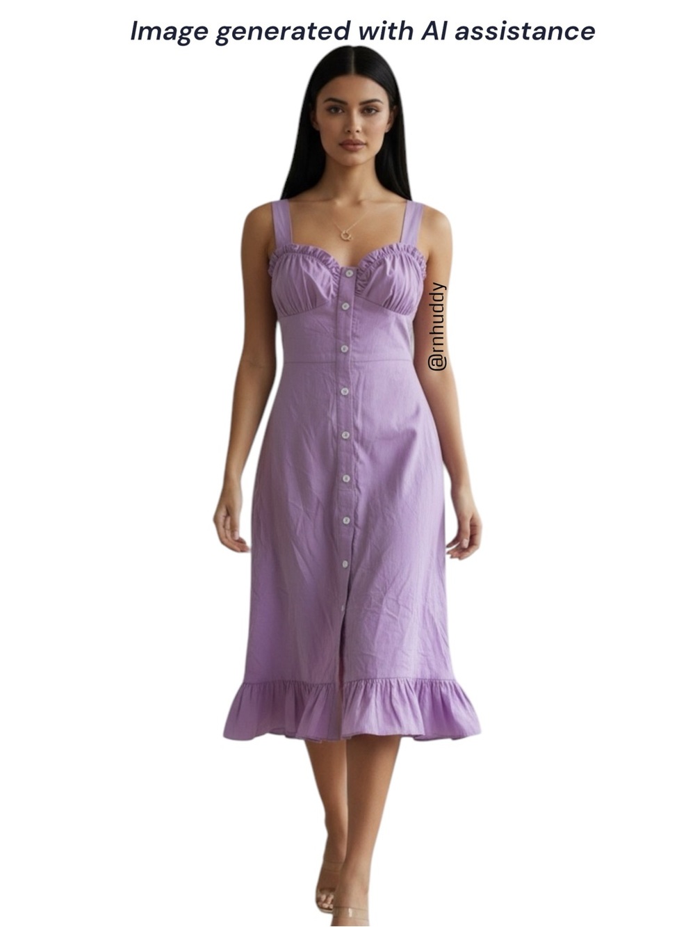 LeRumi XS lilac button down ruffle dress